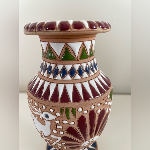 Handcrafted Greek Mythology Multicolor Pottery Home Decor Vase - Picture 12 of 13